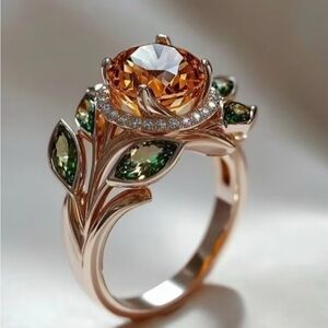 Elegant Gold and Green Gemstone Ring